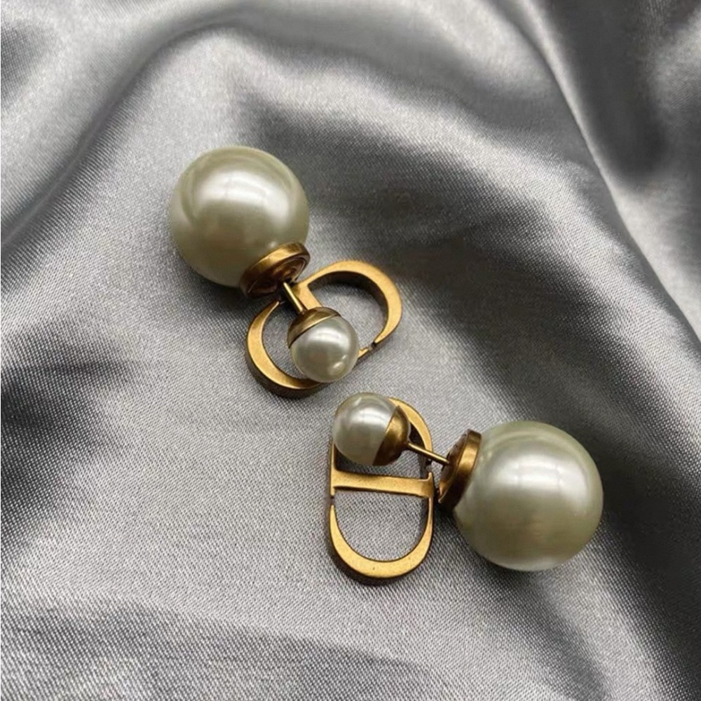 CD Brass and Pearl Earrings